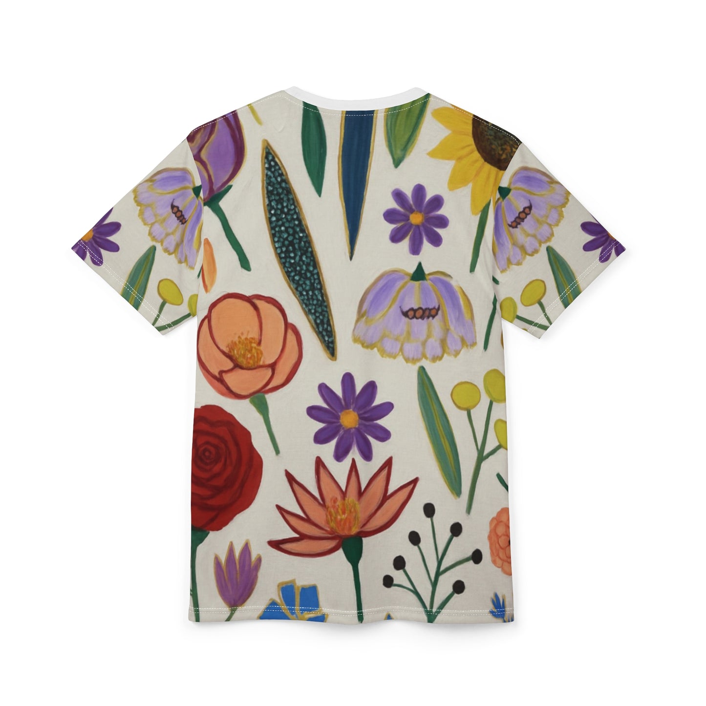 Carey Aster flowers Unisex Cut & Sew Tee, Colorful Summer Shirt, Gift for Her, Unisex Casual Wear, Pride Apparel, Festival T-Shirt
