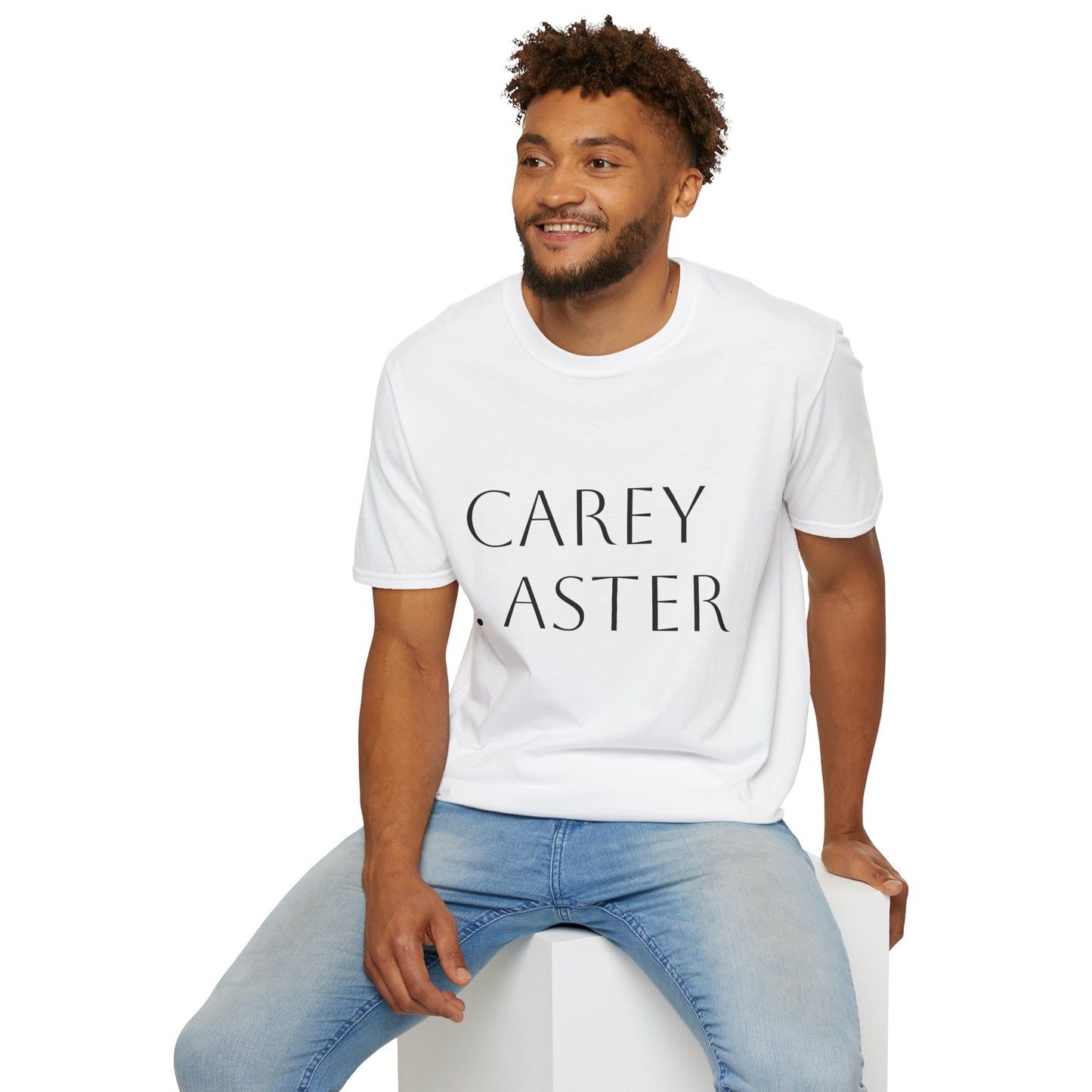 Minimalist Unisex T-Shirt with 'CAREY.ASTER' - Casual Wear, Gift for Friends, Birthday Present, Trendy Fashion, Everyday Comfort