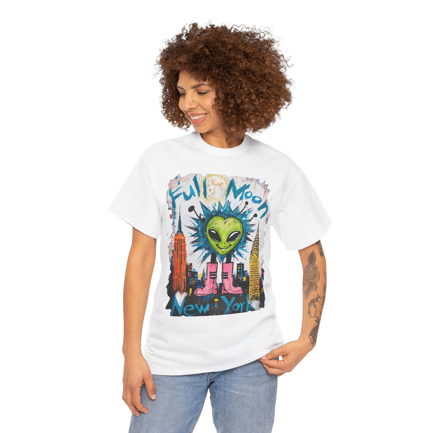 Full Moon Alien Graphic unisex tee
