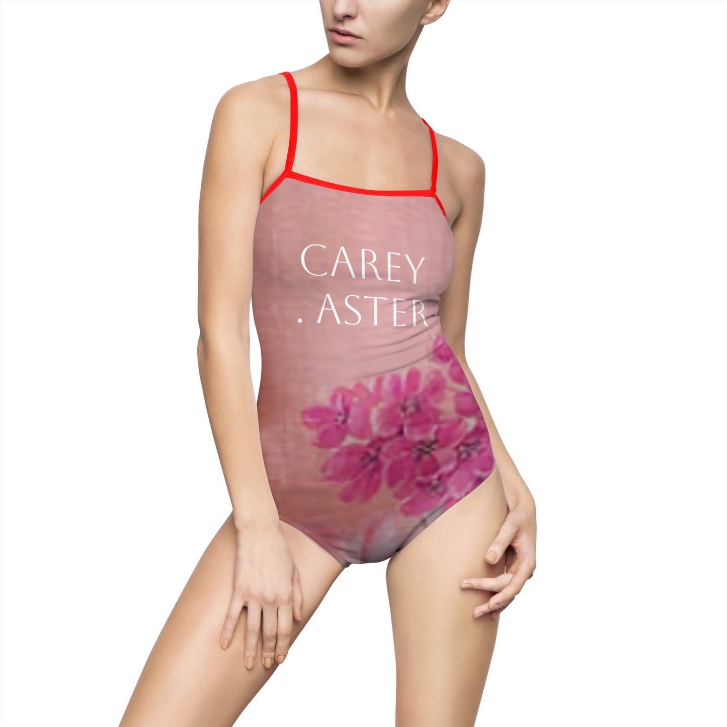 She burns bright, Carey aster flower patterned swimsuit