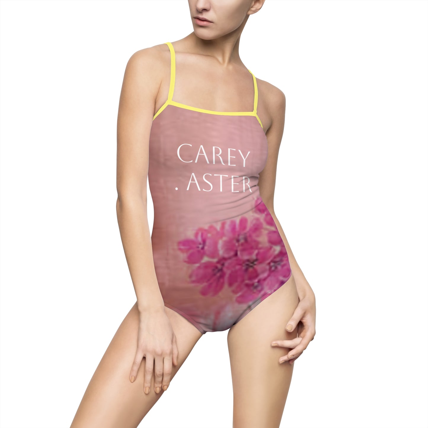 She burns bright, Carey aster flower patterned swimsuit