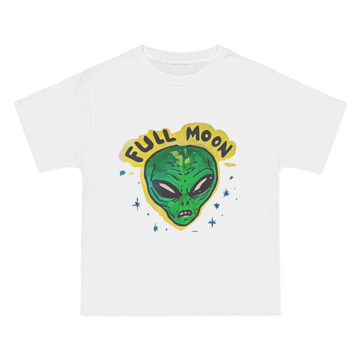 Full Moon Alien Tee, Fun Graphic T-Shirt, Space Lover Gift, Casual Outfit, Halloween Apparel, Unisex Short-Sleeve Shirt