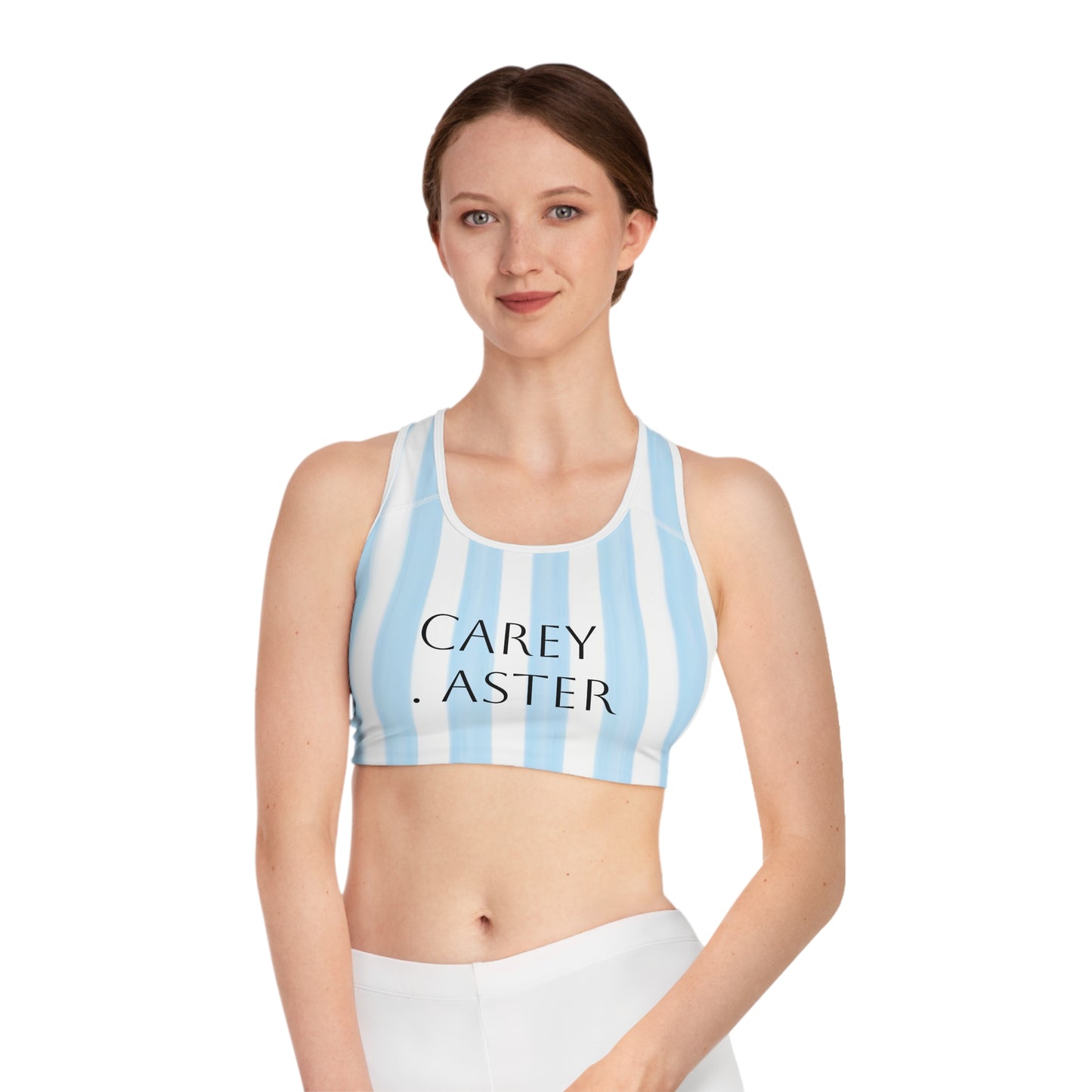 Stripe Pattern Carey Aster Sports Bra, Activewear for Women, Gym Top, Comfortable Fitness Bra, Travel & Yoga Wear, Stylish Workout Gear