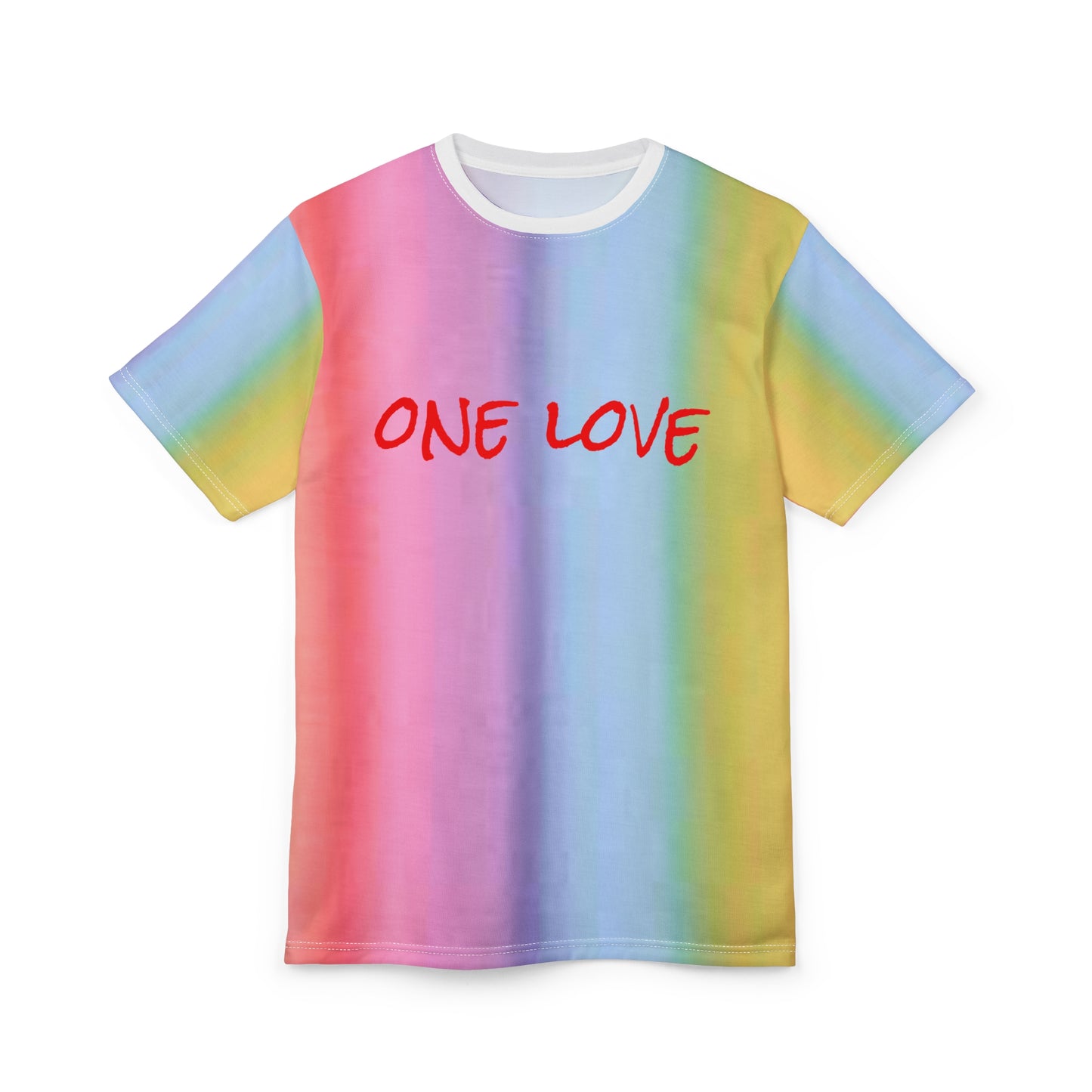 Carey Aster rainbow one love Unisex Cut & Sew Tee