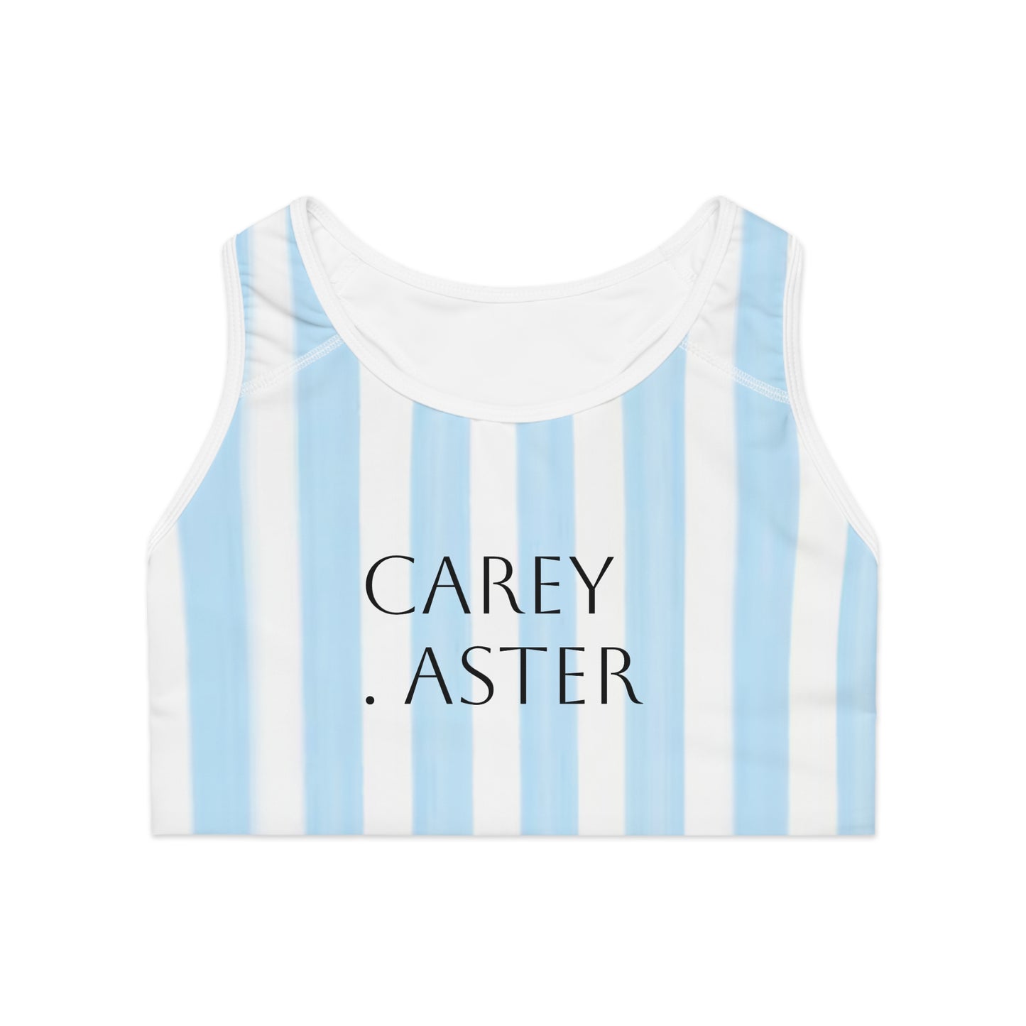 Stripe Pattern Carey Aster Sports Bra, Activewear for Women, Gym Top, Comfortable Fitness Bra, Travel & Yoga Wear, Stylish Workout Gear