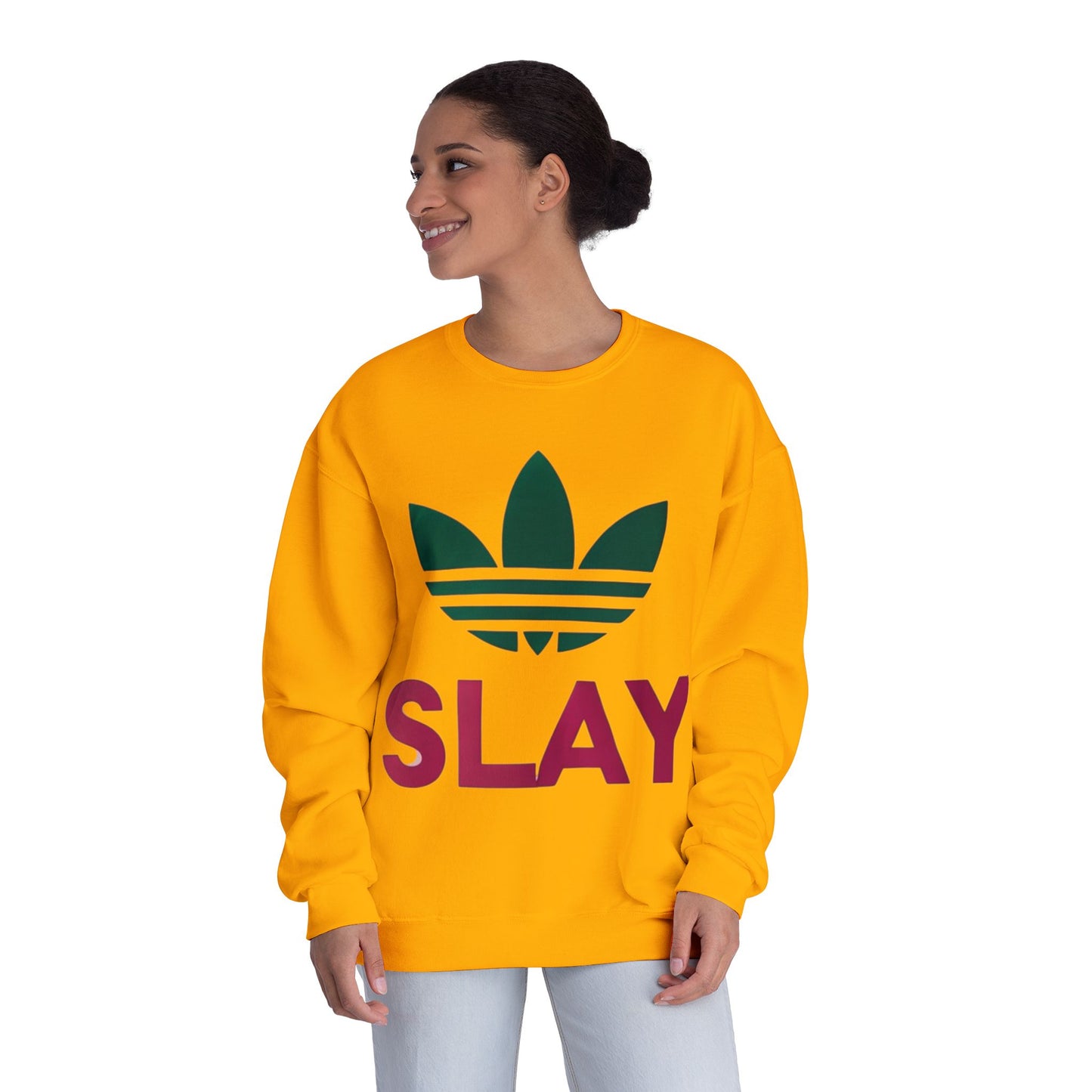Trendy Unisex Crewneck Sweatshirt - "SLAY" Statement Apparel for Fashion Lovers, Casual Style, Gifts for Her, Comfortable Everyday Wear,