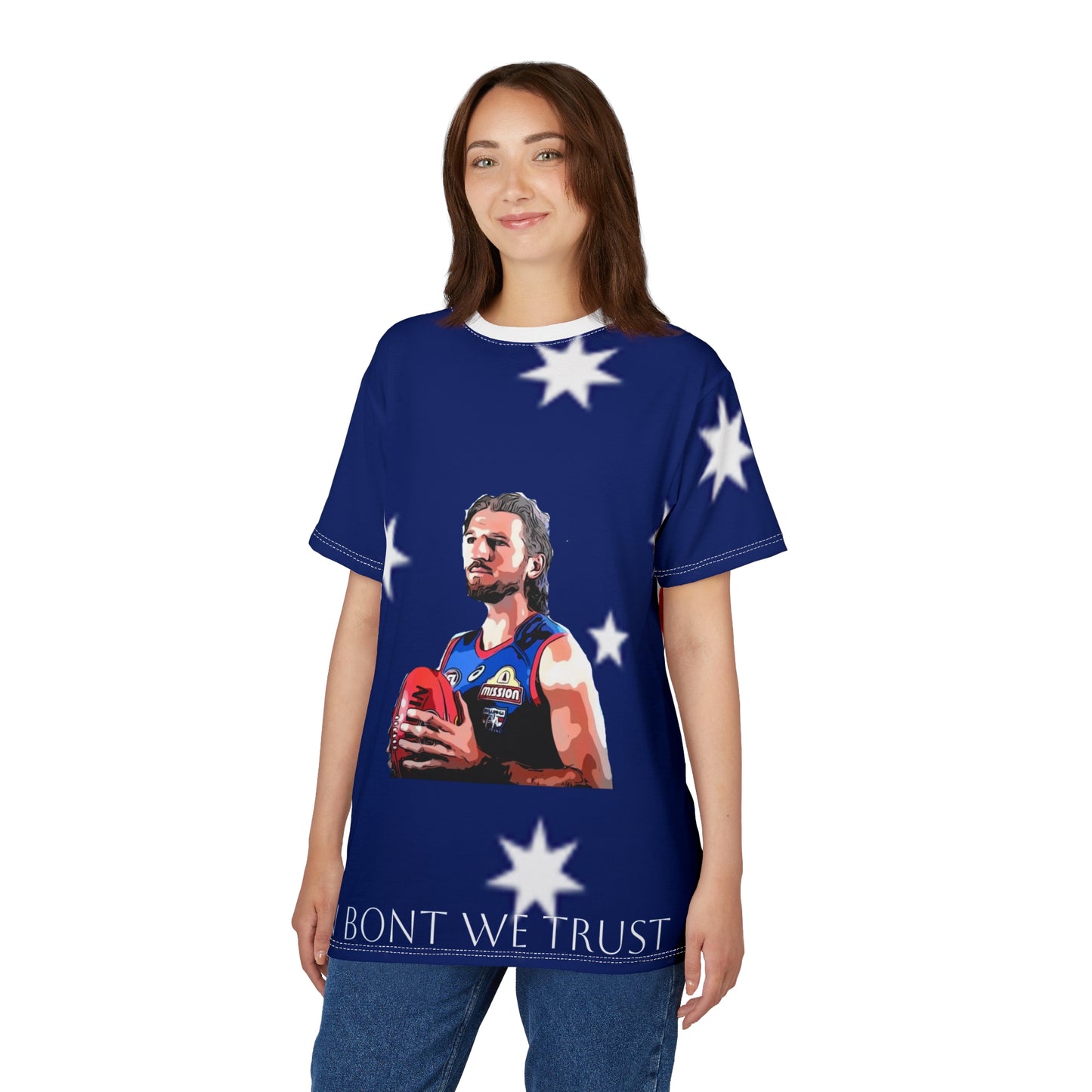In Bont we trust Australia flag Marcus Bontimpelli Western Bulldogs unisex Tee