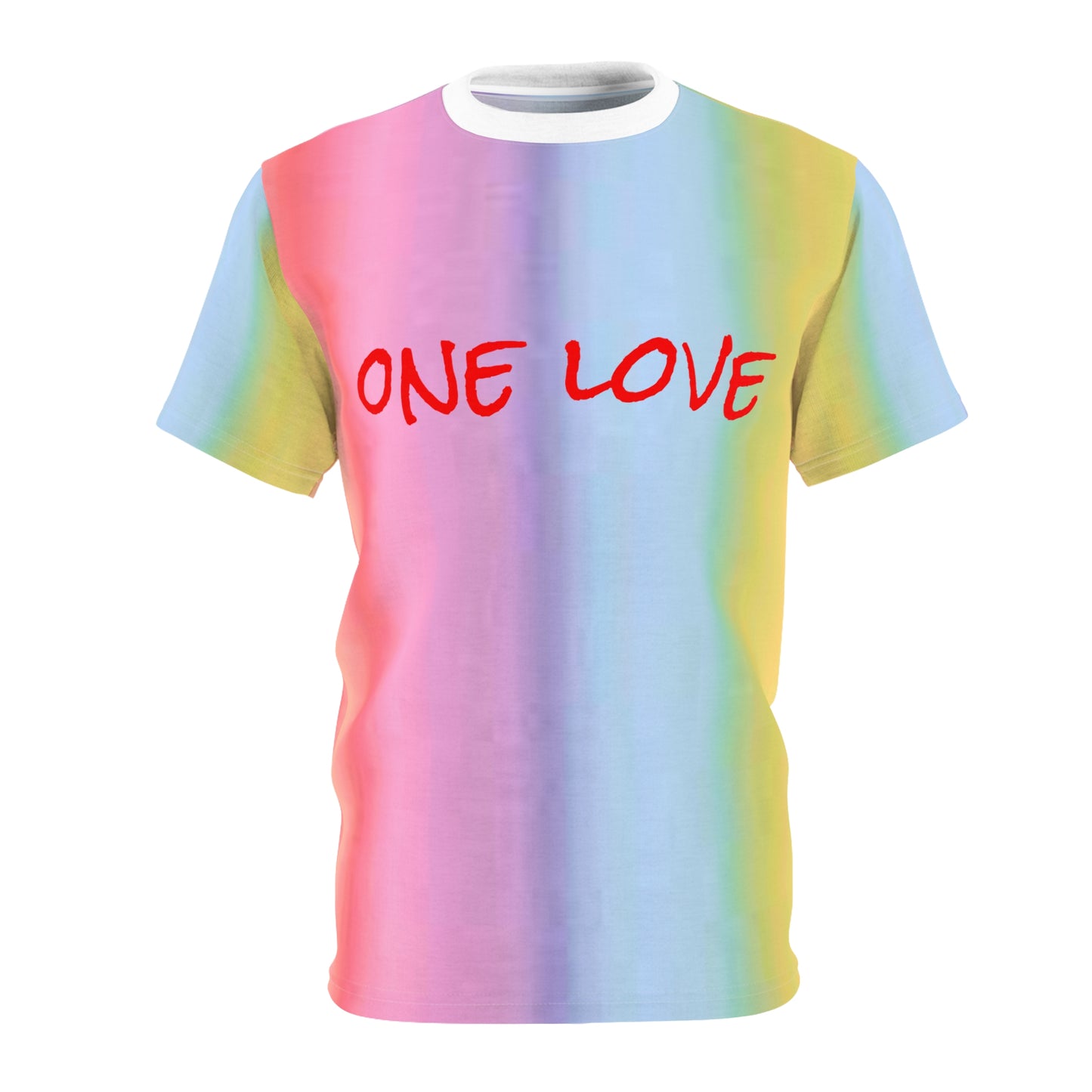 Carey Aster rainbow one love Unisex Cut & Sew Tee