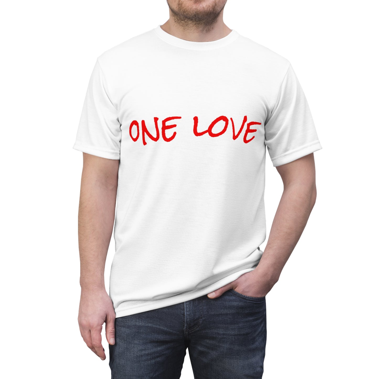 Carey Aster one love Unisex Cut & Sew Tee