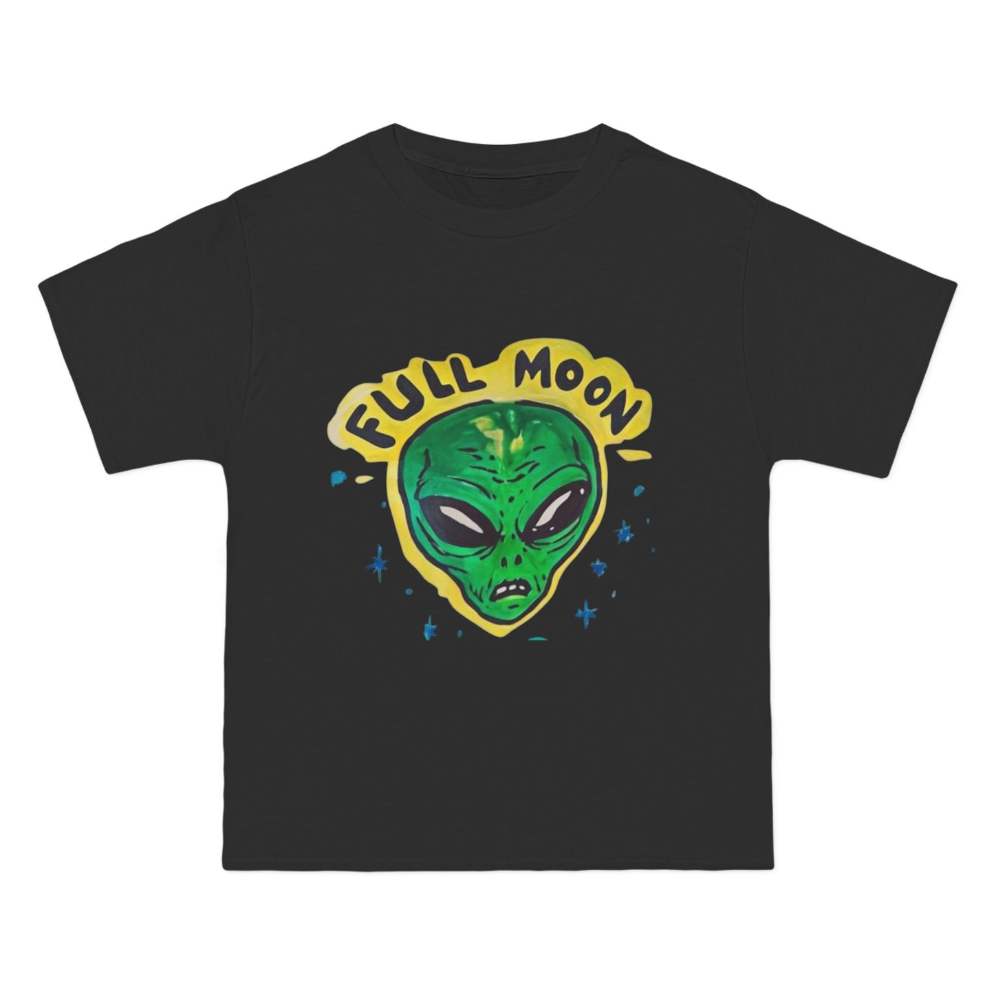 Full Moon Alien Tee, Fun Graphic T-Shirt, Space Lover Gift, Casual Outfit, Halloween Apparel, Unisex Short-Sleeve Shirt