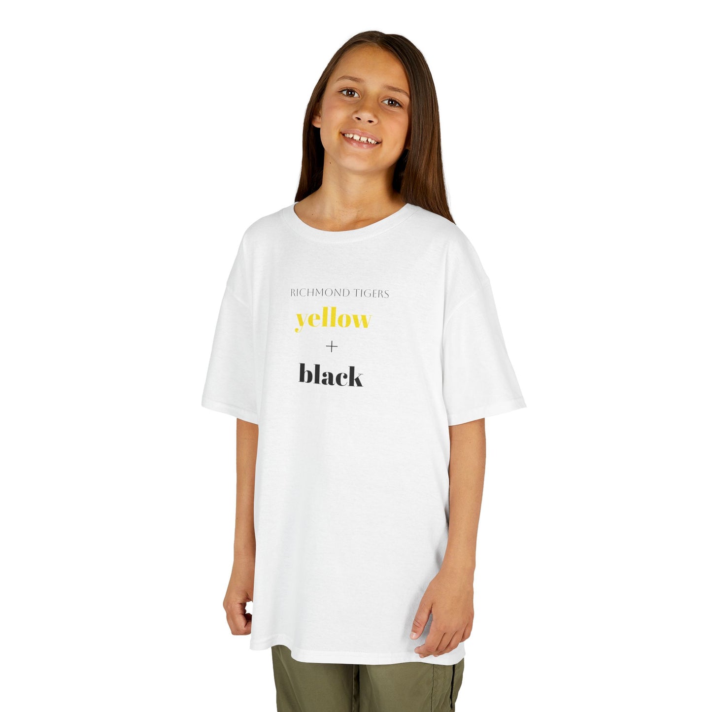 Kids Tee Richmond Tigers Yellow and Black Unisex