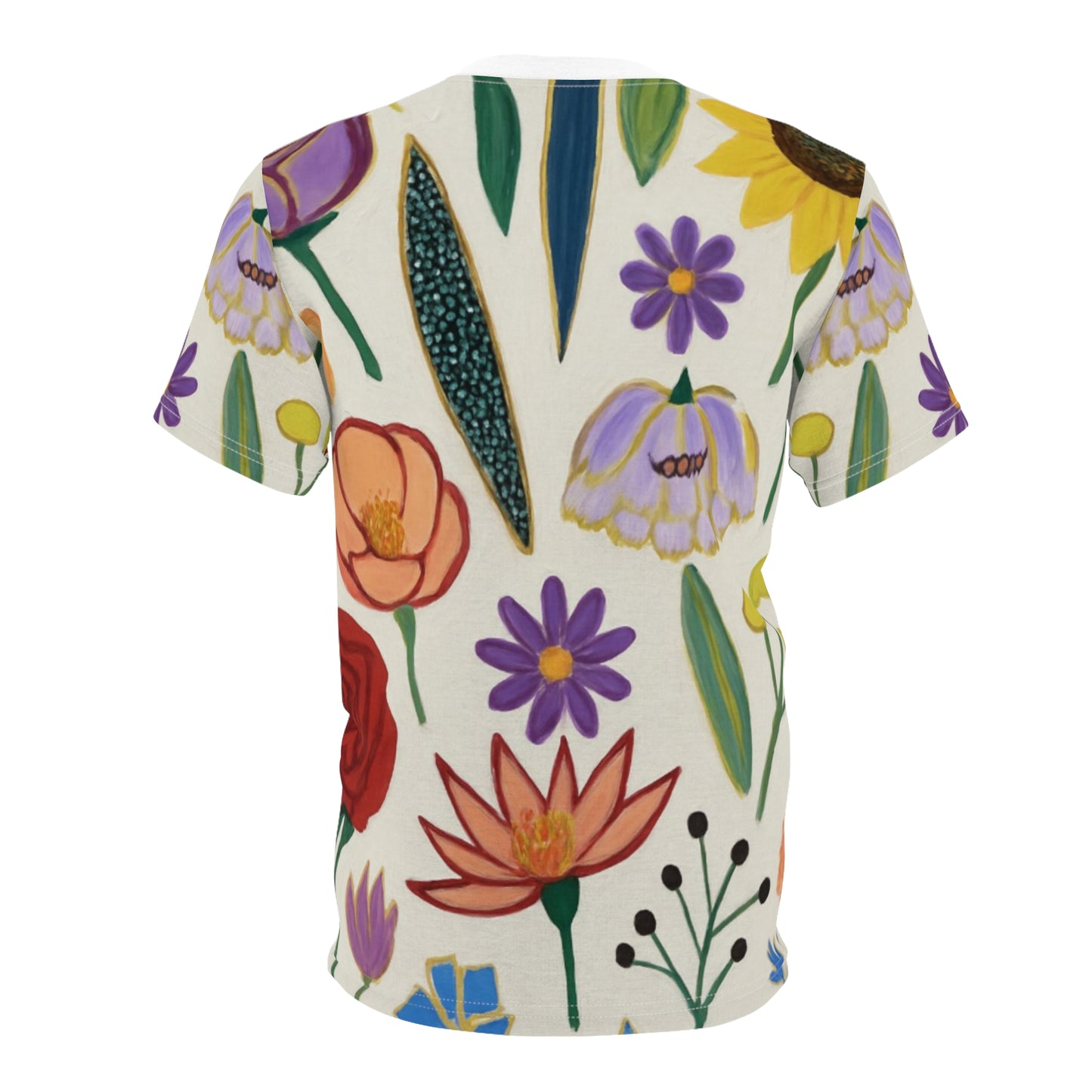 Carey Aster flowers Unisex Cut & Sew Tee, Colorful Summer Shirt, Gift for Her, Unisex Casual Wear, Pride Apparel, Festival T-Shirt