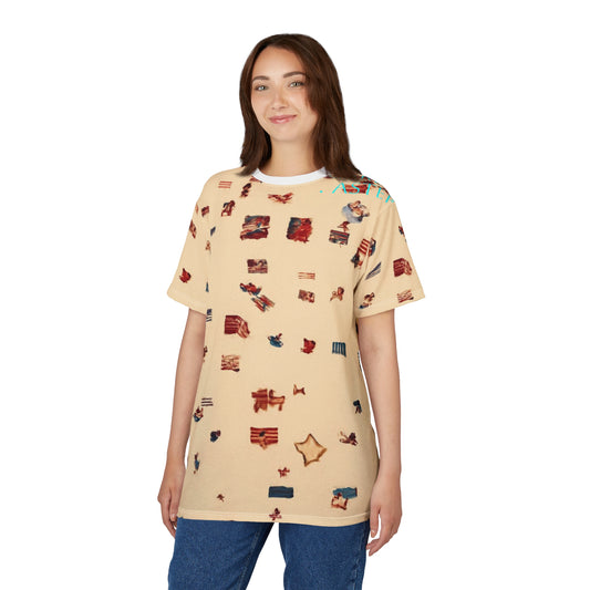 Carey Aster  beachy Unisex Cut & Sew Tee, Colorful Summer Shirt, Gift for Her, Unisex Casual Wear, Pride Apparel, Festival T-Shirt