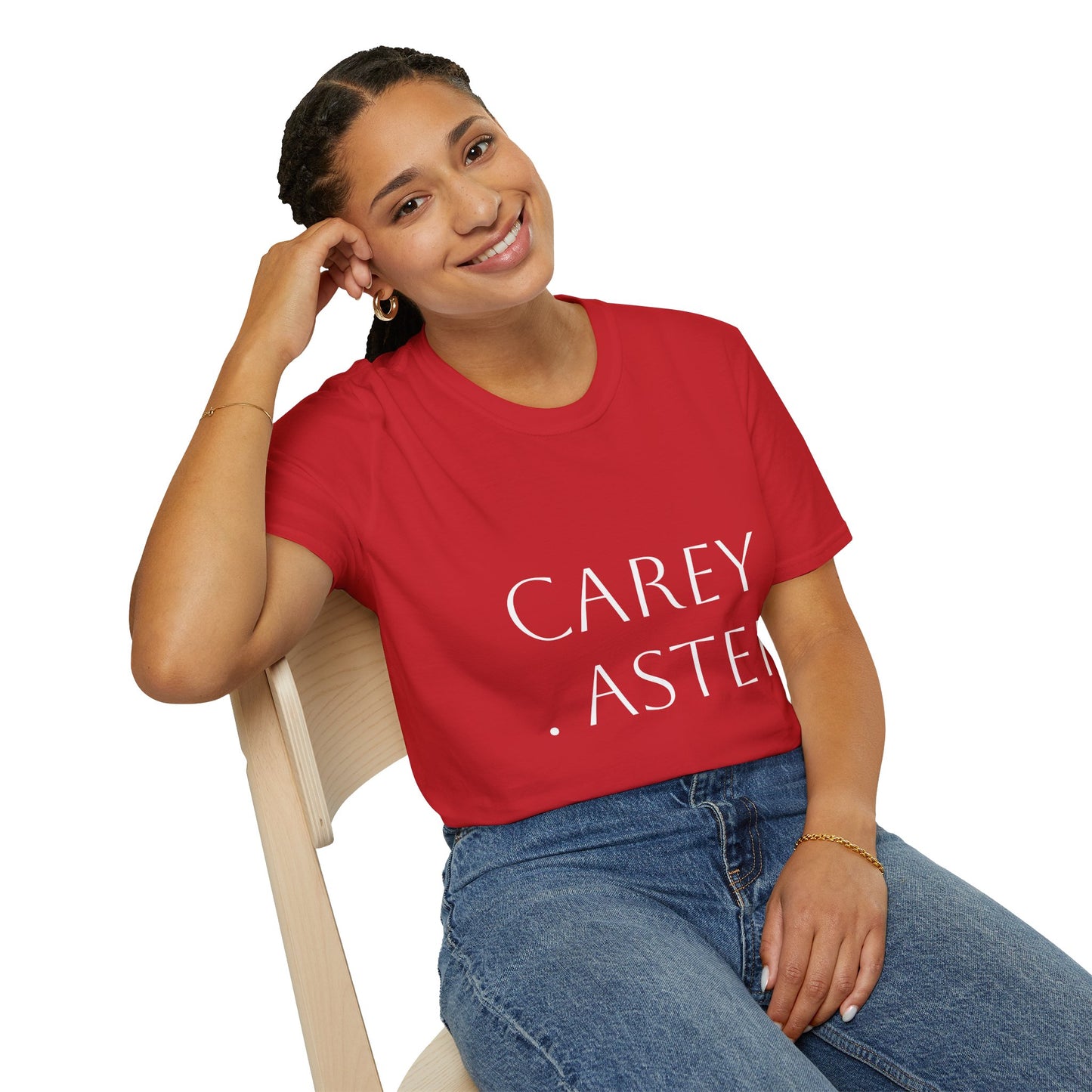 Minimalist Unisex T-Shirt with 'CAREY.ASTER' - Casual Wear, Gift for Friends, Birthday Present, Trendy Fashion, Everyday Comfort