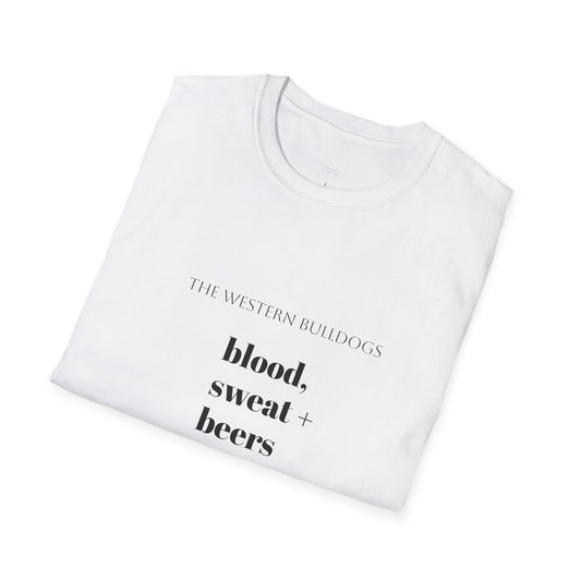 Western Bulldogs AFL-  blood, sweat and beers Unisex tee