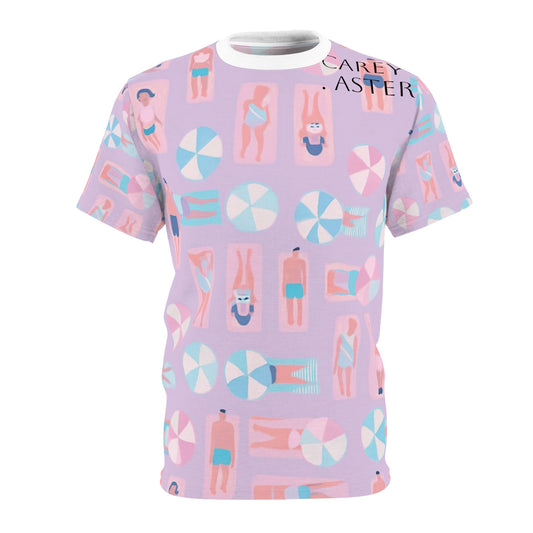 Carey Aster beachUnisex Cut & Sew Tee, Colorful Summer Shirt, Gift for Her, Unisex Casual Wear, Pride Apparel, Festival T-Shirt