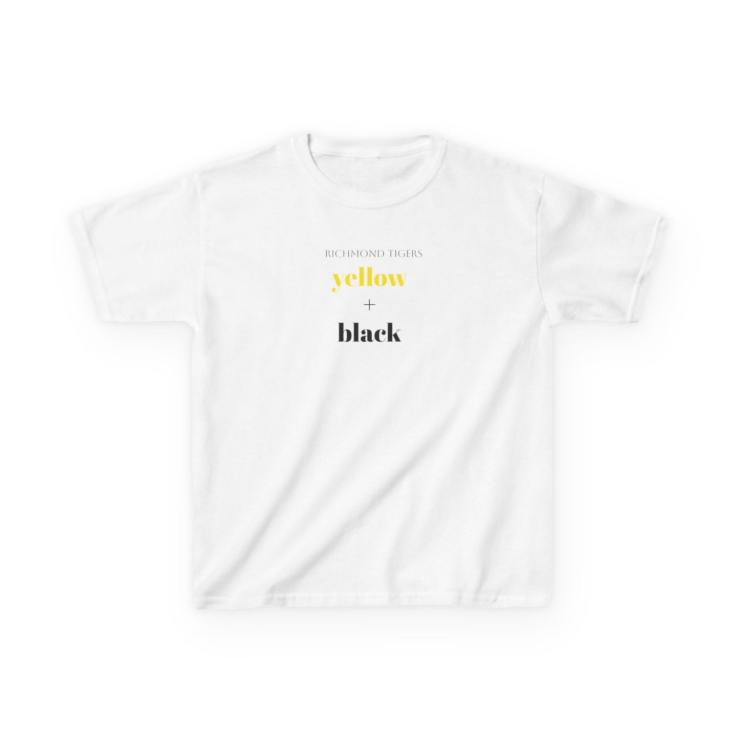 Kids Tee Richmond Tigers Yellow and Black Unisex