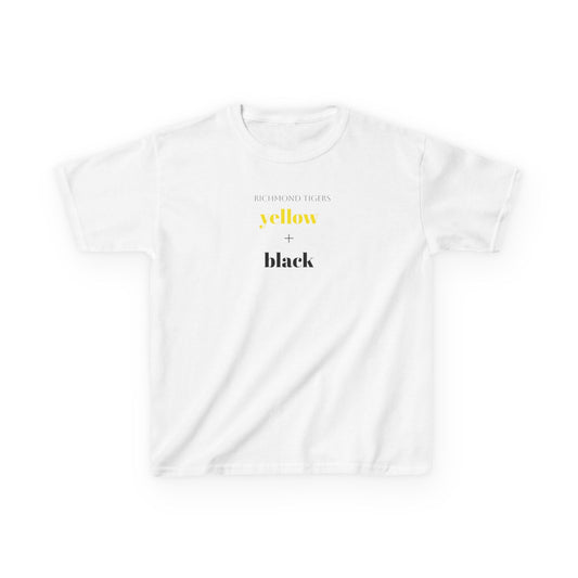 Kids Tee Richmond Tigers Yellow and Black Unisex