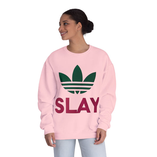Trendy Unisex Crewneck Sweatshirt - "SLAY" Statement Apparel for Fashion Lovers, Casual Style, Gifts for Her, Comfortable Everyday Wear,