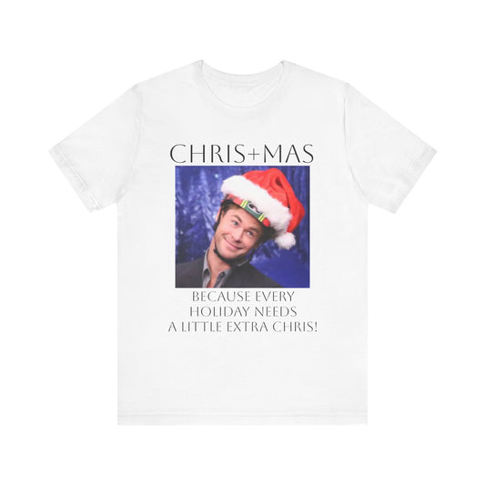 Chris Hemsworth - "CHRIS+MAS" Christmas Shirt, Unisex T-Shirt, Gift for Him/Her, Festive Apparel, Holiday Celebration