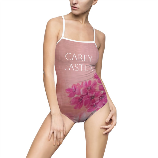 She burns bright, Carey aster flower patterned swimsuit