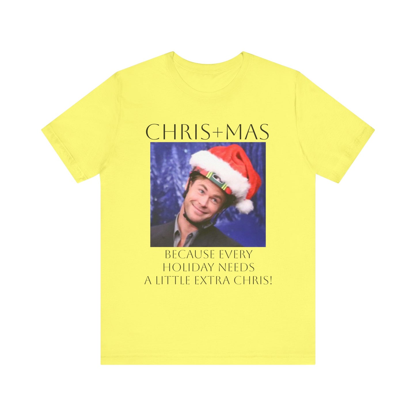 Chris Hemsworth - "CHRIS+MAS" Christmas Shirt, Unisex T-Shirt, Gift for Him/Her, Festive Apparel, Holiday Celebration